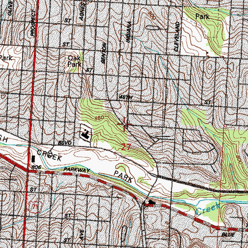 Topographic Map of Saint Andrew United Methodist Church, MO