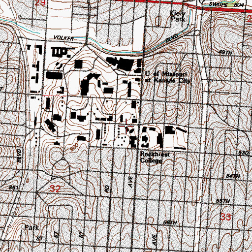 Topographic Map of Saint Francis Xavier Church, MO