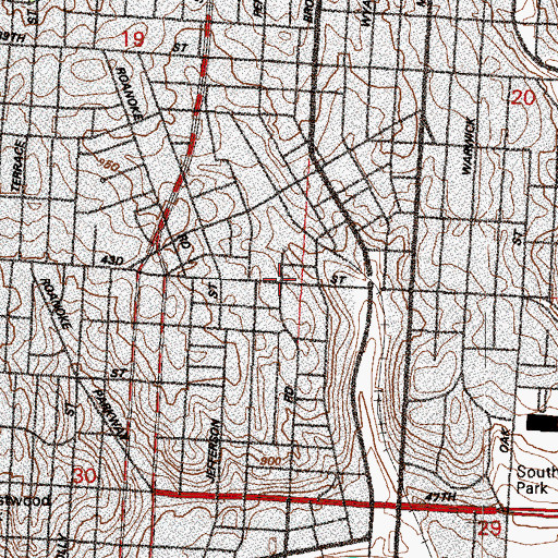 Topographic Map of Saint James Missionary Baptist Church, MO