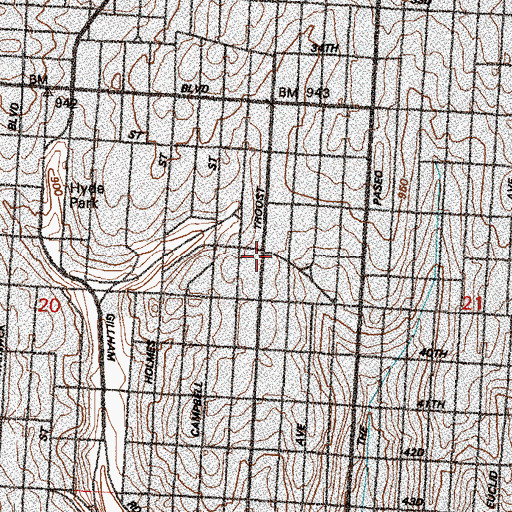 Topographic Map of Saint Marks Lutheran Church, MO