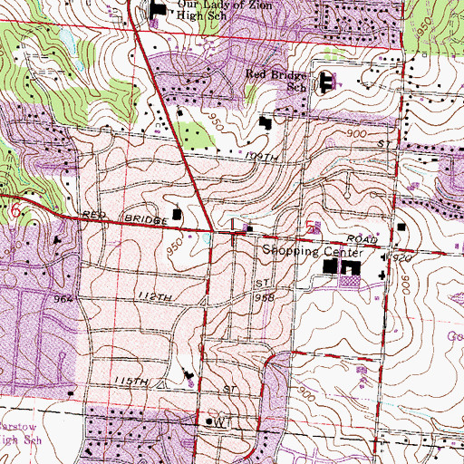 Topographic Map of Saint Peters Episcopal Church, MO