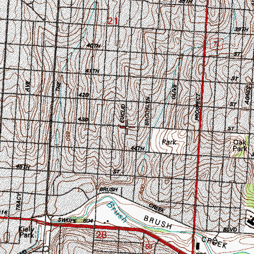 Topographic Map of Saint Thomas Missionary Baptist Church, MO