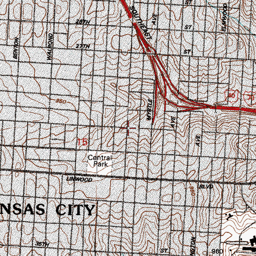 Topographic Map of Shiloh Missionary Baptist Church, MO