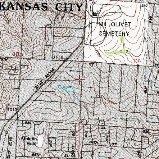 Topographic Map of Spring Valley Baptist Church, MO
