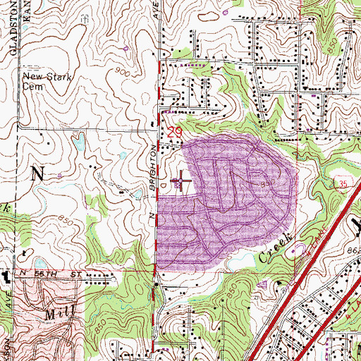 Topographic Map of Ravenwood Elementary School, MO