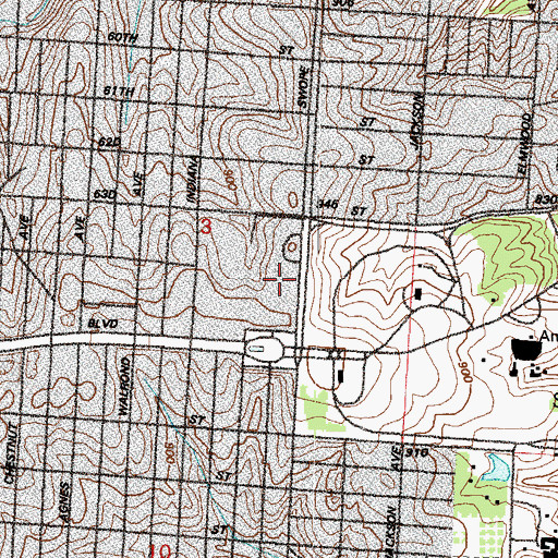 Topographic Map of African-Centered College Preparatory Elementary School, MO