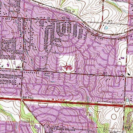 Topographic Map of Sycamore Hills Elementary School, MO