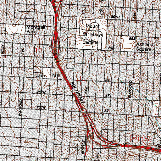 Topographic Map of Wright Temple, MO