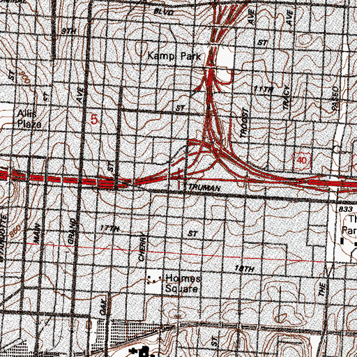 Topographic Map of Interchange 2D, MO