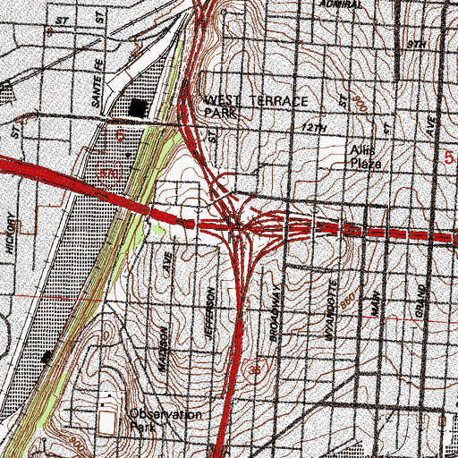 Topographic Map of Interchange 2U, MO