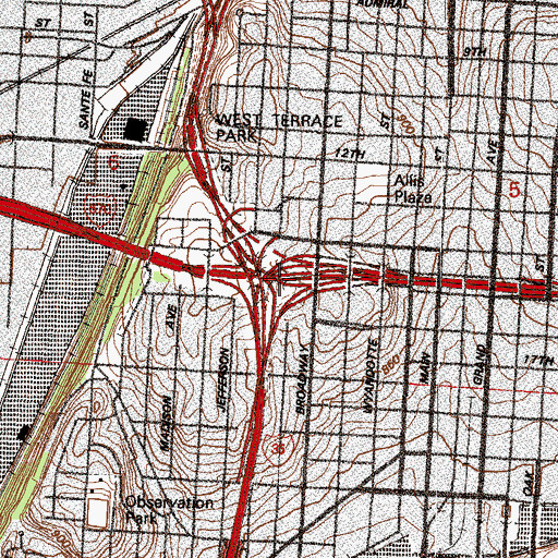 Topographic Map of Interchange 2U, MO