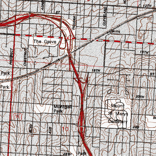 Topographic Map of Interchange 4B, MO
