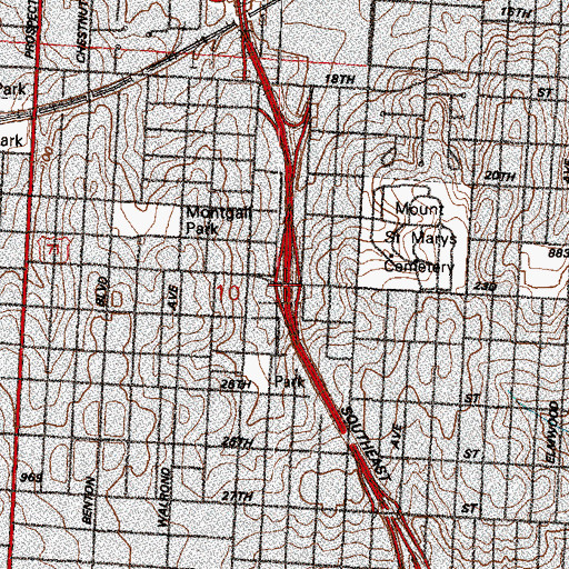 Topographic Map of Interchange 4C, MO