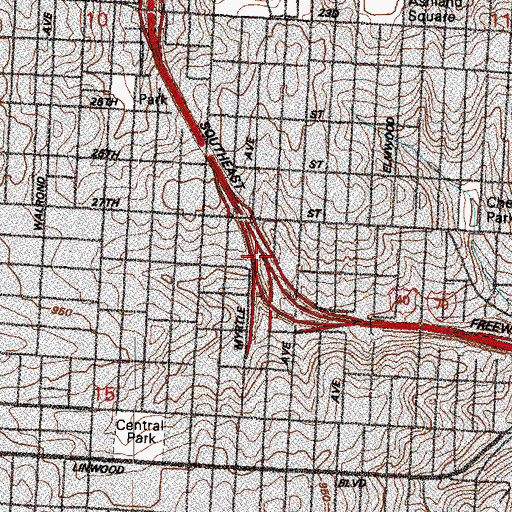 Topographic Map of Interchange 5B, MO