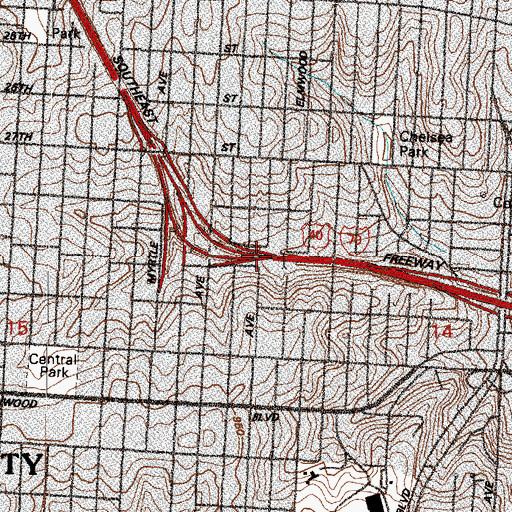 Topographic Map of Interchange 5C, MO