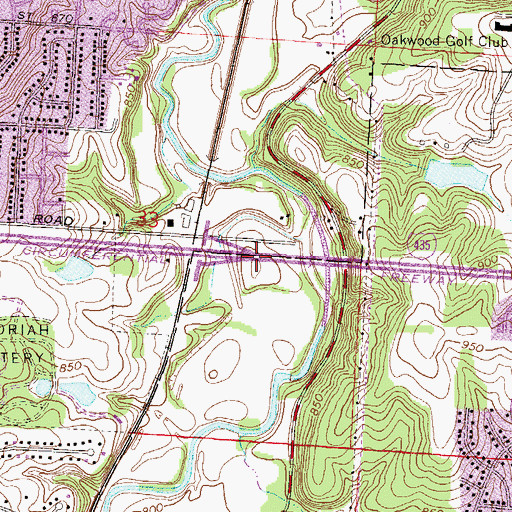 Topographic Map of Interchange 73, MO