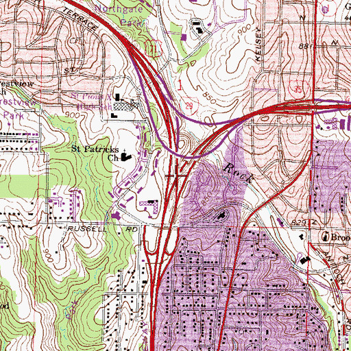 Topographic Map of Interchange 8B, MO