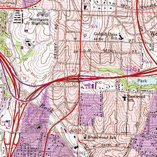 Topographic Map of Interchange 8C, MO