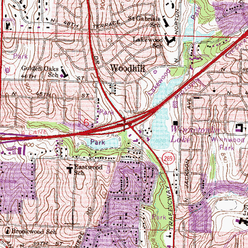 Topographic Map of Interchange 9, MO