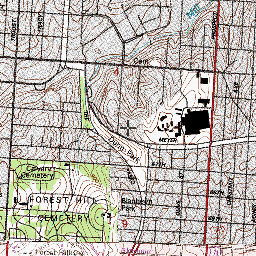 Topographic Map of Surgicenter of Kansas City, MO