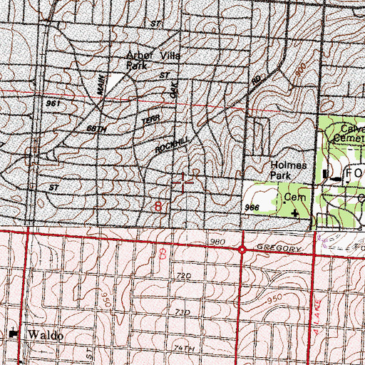 Topographic Map of Academie Lafayette, MO