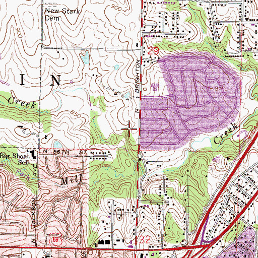 Topographic Map of Eagle Heights Baptist School, MO