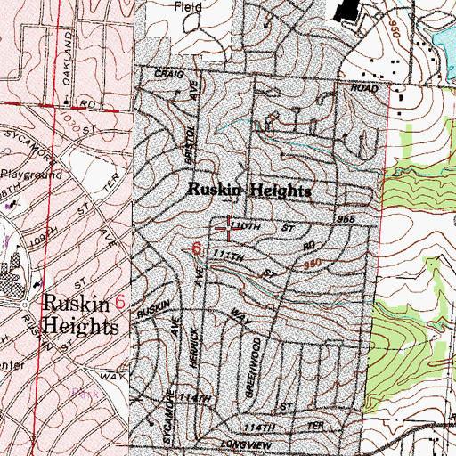 Topographic Map of Johnson Elementary School, MO