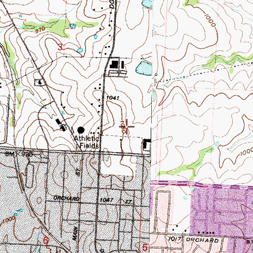 Topographic Map of Lee's Summit North High School, MO