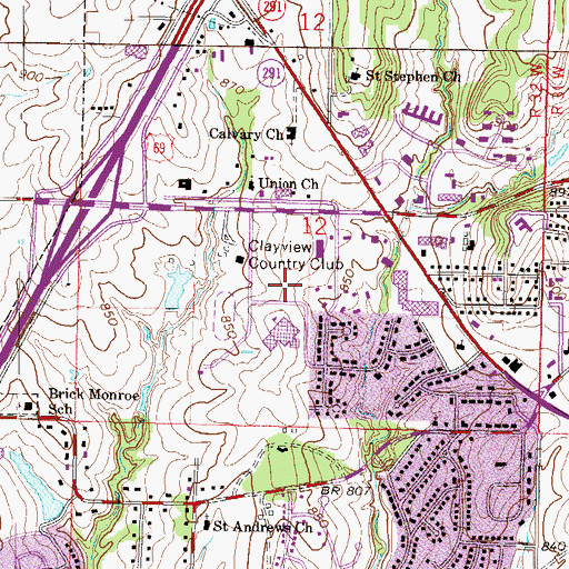 Topographic Map of Liberty Academy, MO