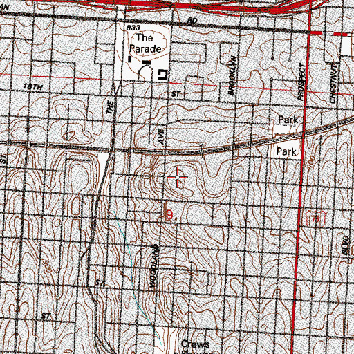 Topographic Map of Lincoln College Preparatory School, MO