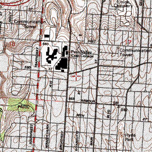 Topographic Map of Our Lady of the Angels School, MO
