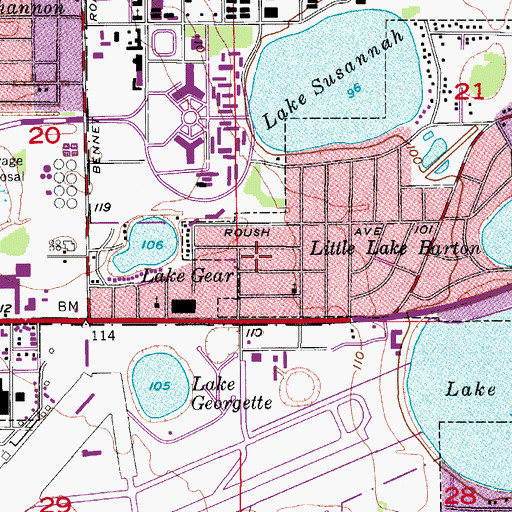 Topographic Map of Elim Baptist Church, FL