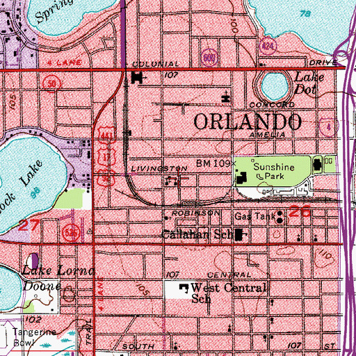 Topographic Map of Full Deliverance Church of Jesus, FL