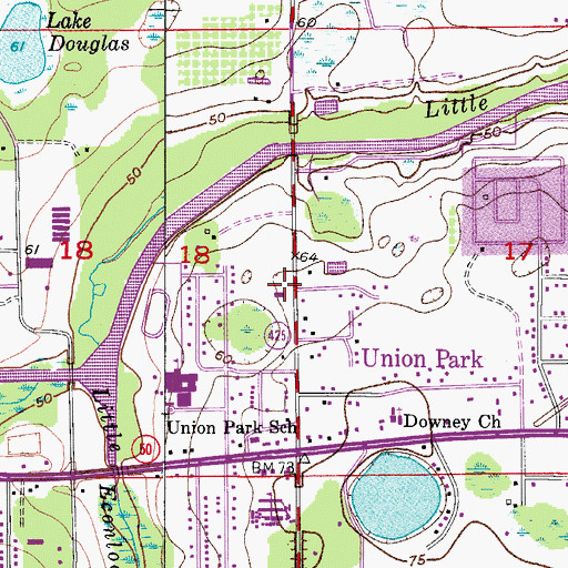 Topographic Map of Great Oaks Baptist Church, FL