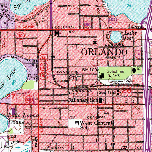 Topographic Map of Hurst Chapel Christian Methodist Episcopal Church, FL