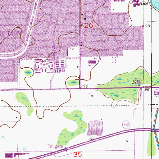 Topographic Map of Korean Choong Hyun Church of Orlando, FL