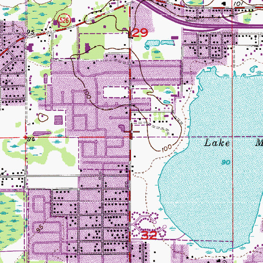Topographic Map of Malone Memorial Church of God in Christ, FL