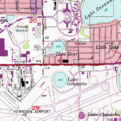 Topographic Map of Missions Church Orlando, FL