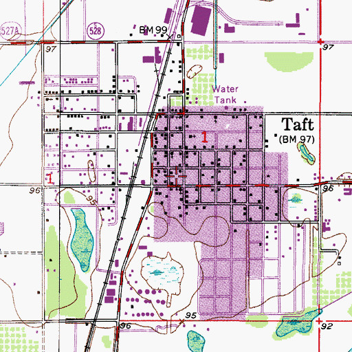 Topographic Map of Taft United Methodist Church, FL