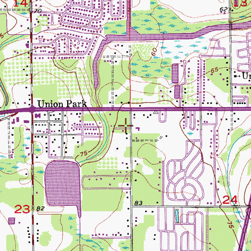 Topographic Map of Union Park Church of the Nazarene, FL
