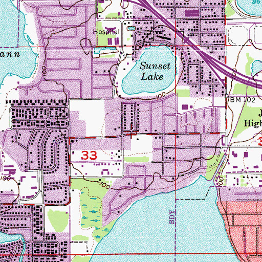 Topographic Map of Washington Shores Church of Christ, FL