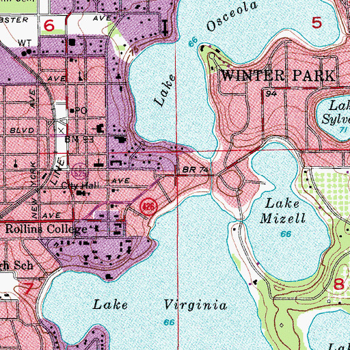 Topographic Map of Barker House, FL