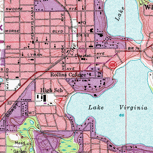 Topographic Map of Cross Hall, FL