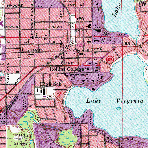 Topographic Map of Fox Hall, FL