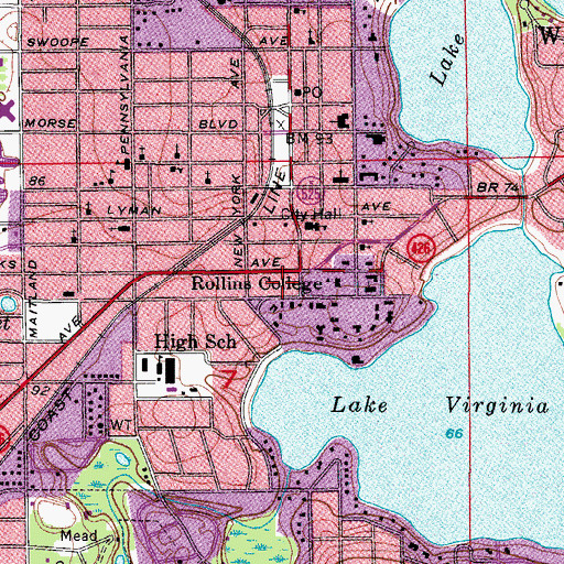 Topographic Map of Hauck Hall, FL