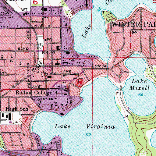 Topographic Map of Holt Hall, FL