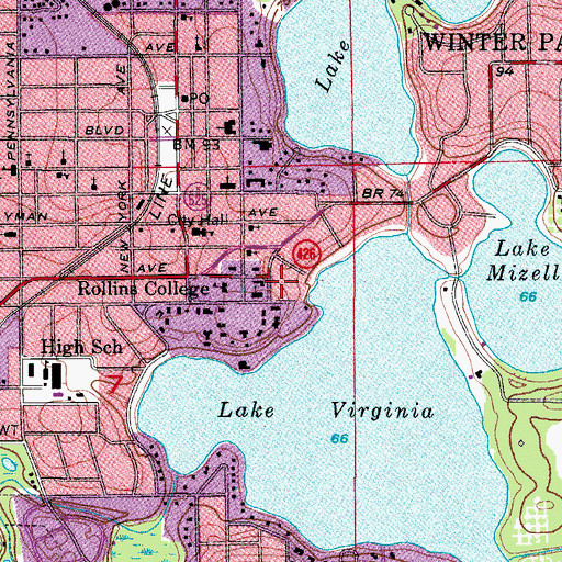 Topographic Map of Keene Hall, FL
