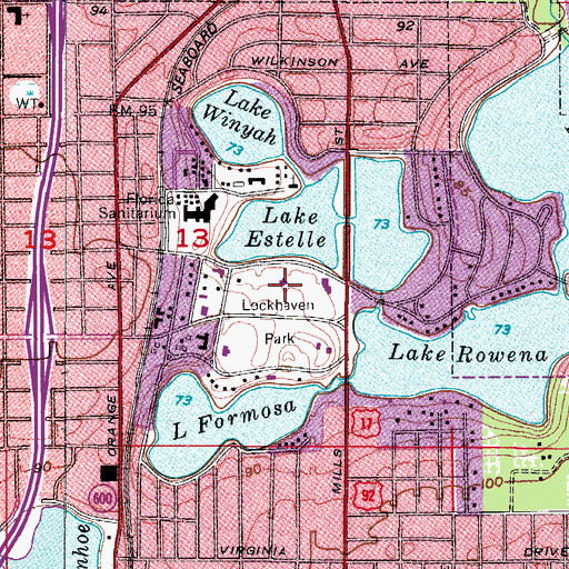 Topographic Map of Loch Haven Art Center, FL
