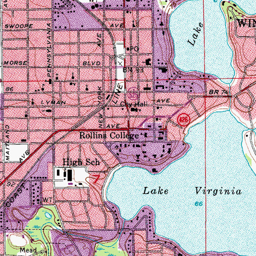 Topographic Map of Marshall and Vera Lea Rinker Building, FL