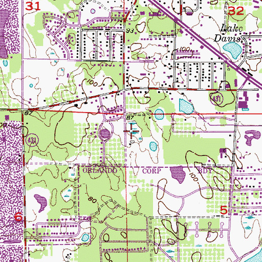 Topographic Map of Pine Hills Seventh Day Adventist Community Center, FL
